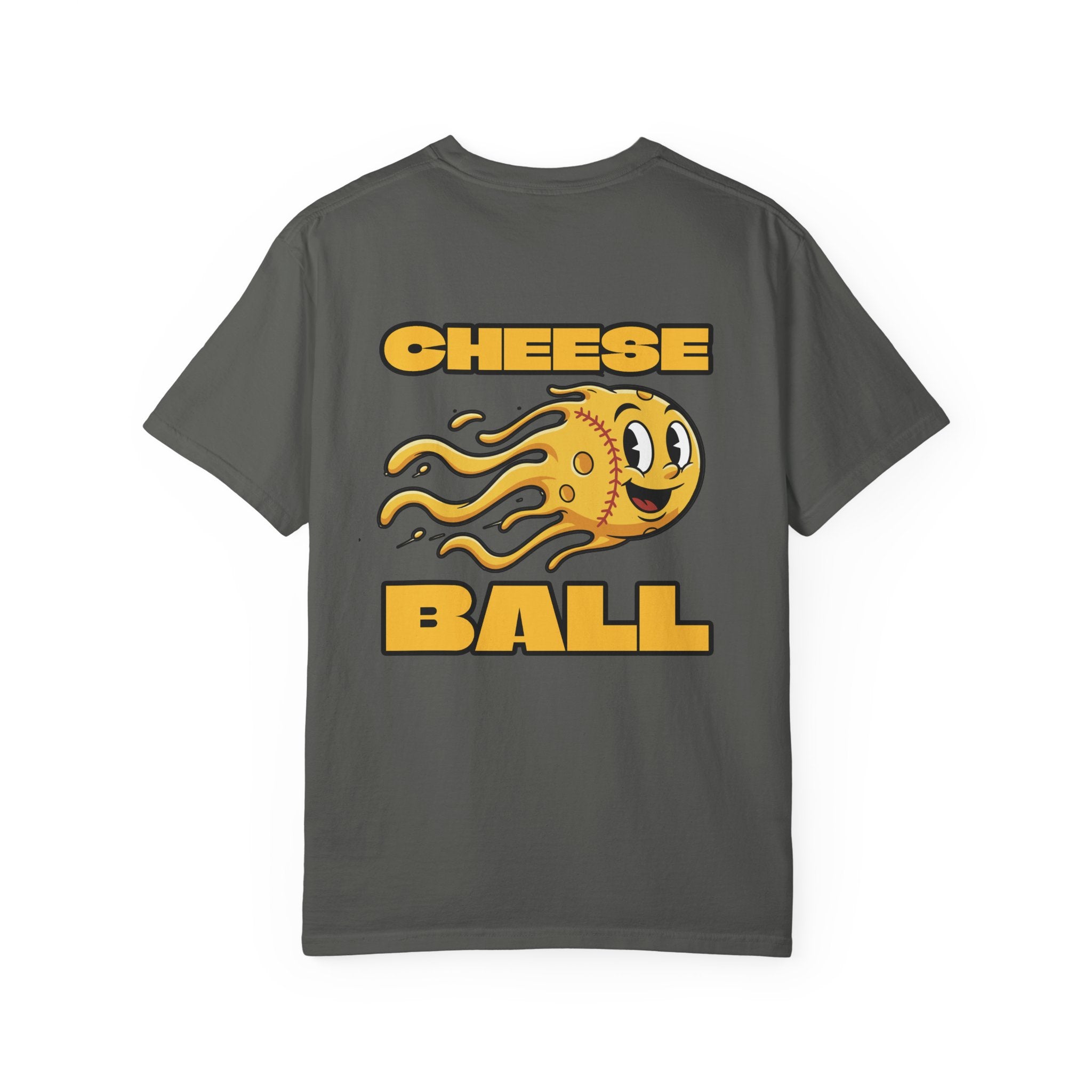 Cheese Ball Graphic T-shirt | Retro Mascot Illustration