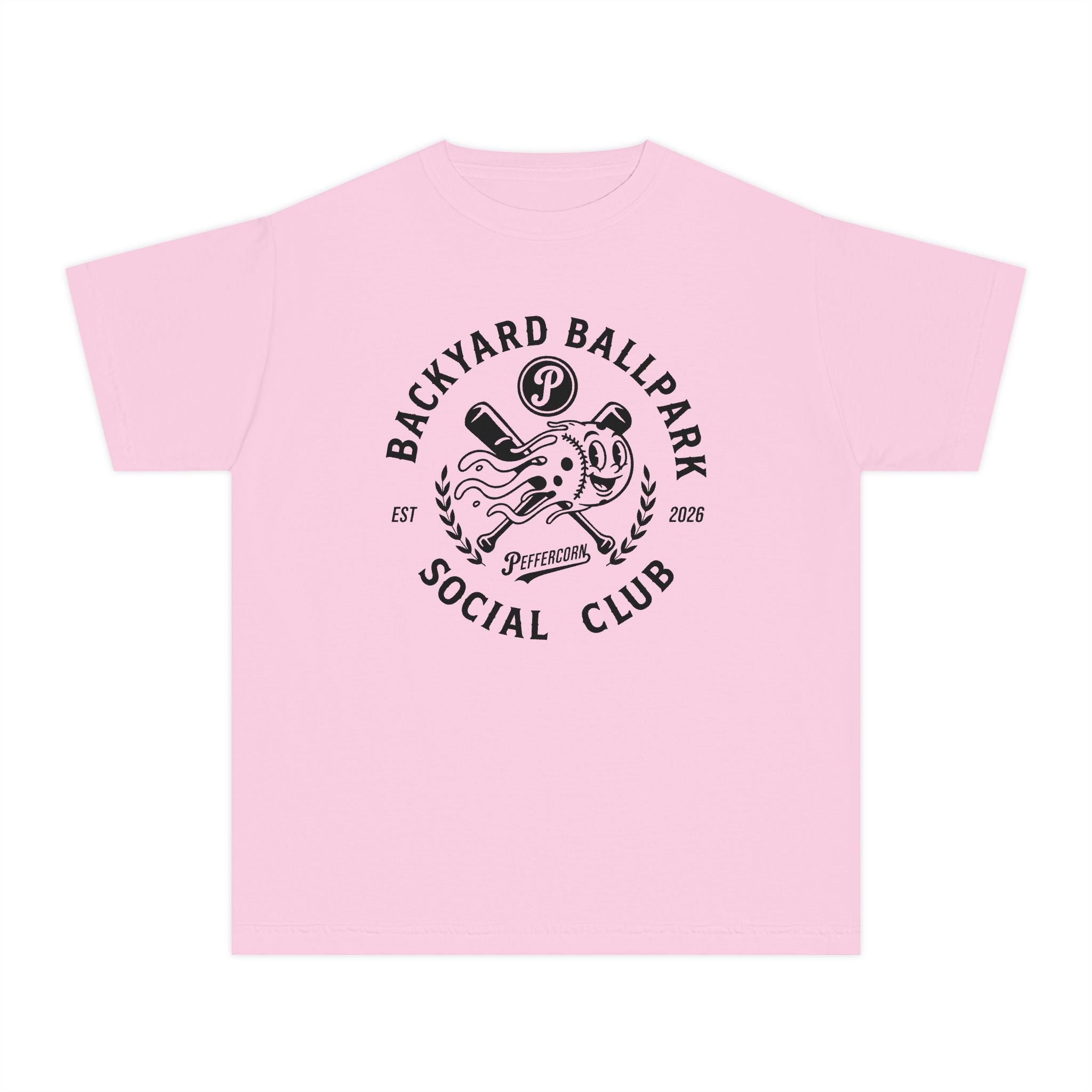 Backyard Ballpark Social Club Youth Tee — Vintage Baseball Logo Shirt