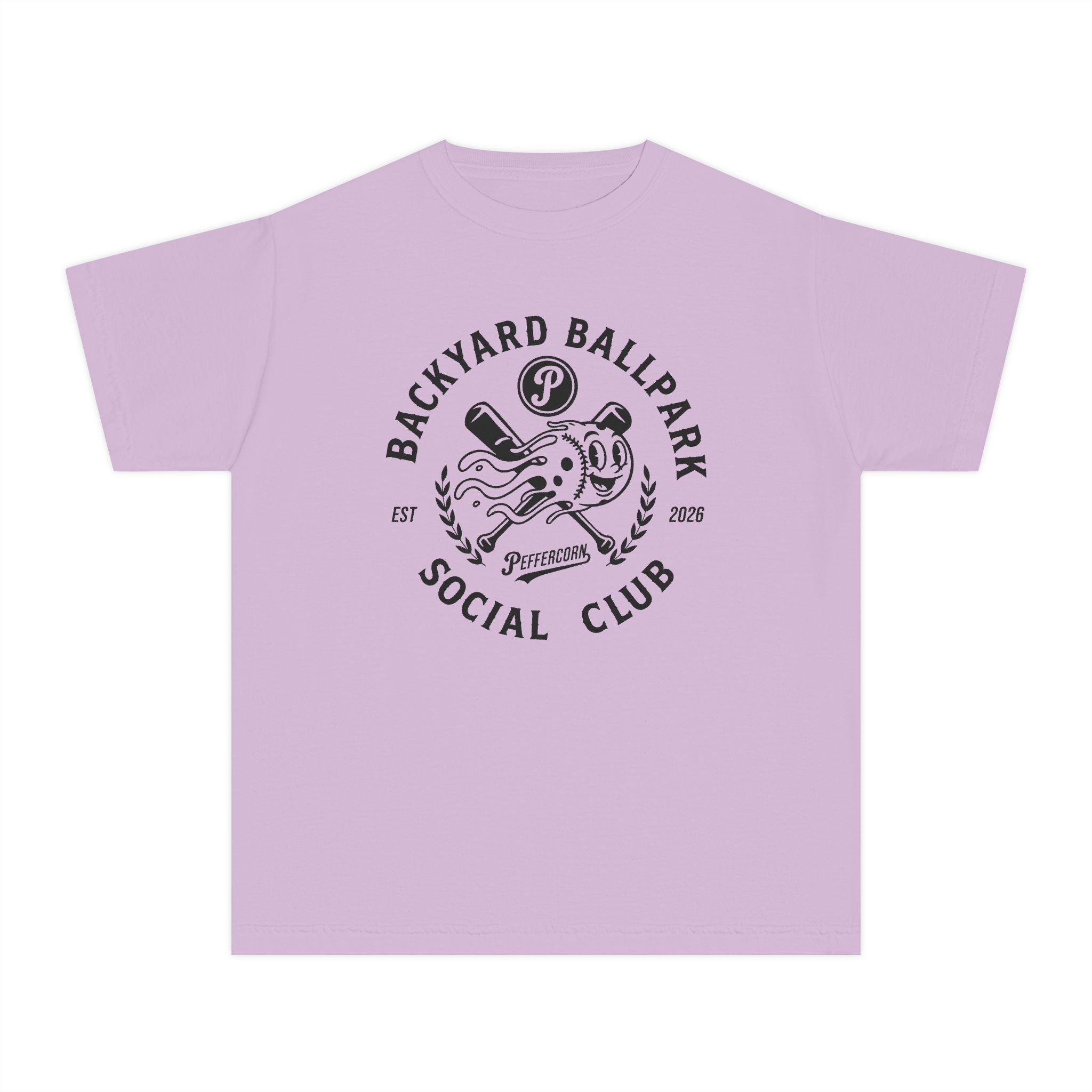 Backyard Ballpark Social Club Youth Tee — Vintage Baseball Logo Shirt