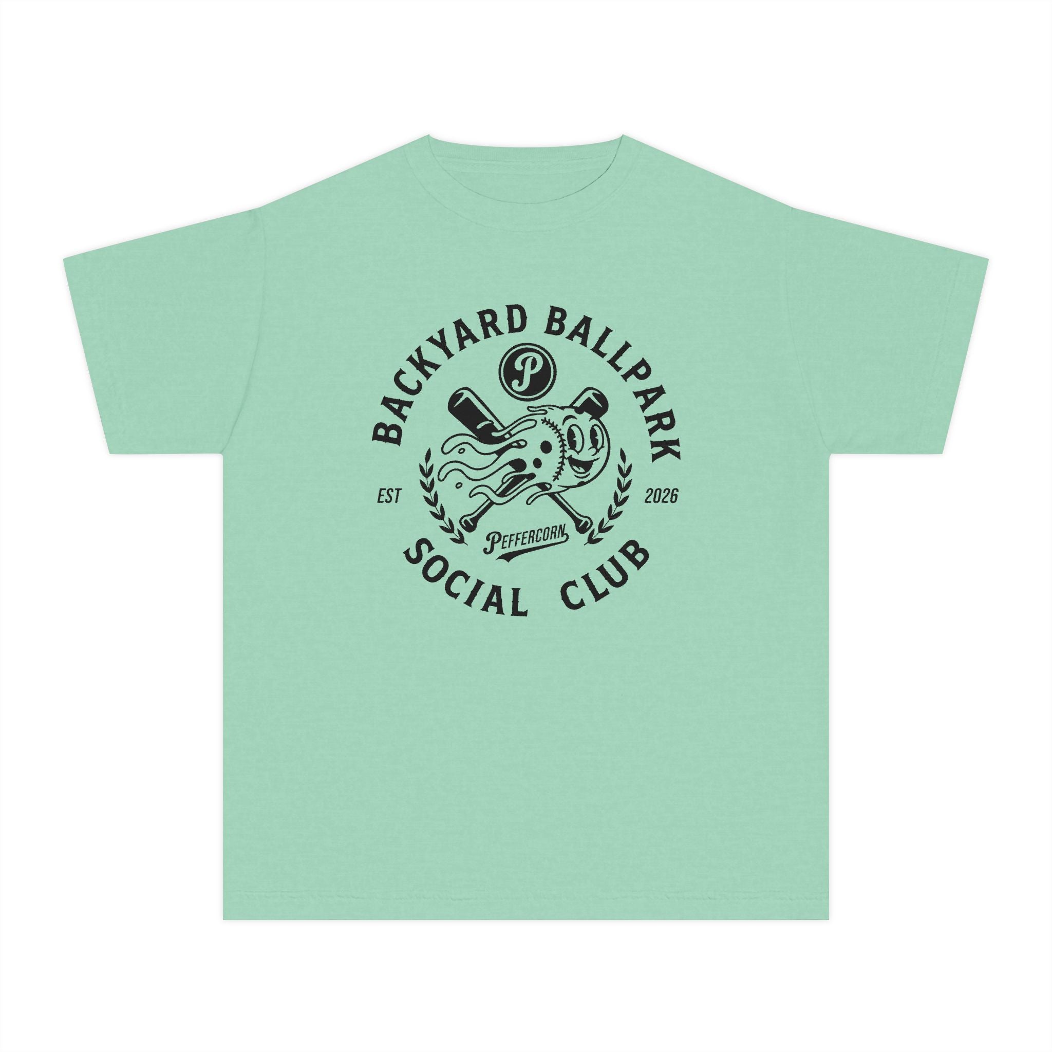 Backyard Ballpark Social Club Youth Tee — Vintage Baseball Logo Shirt