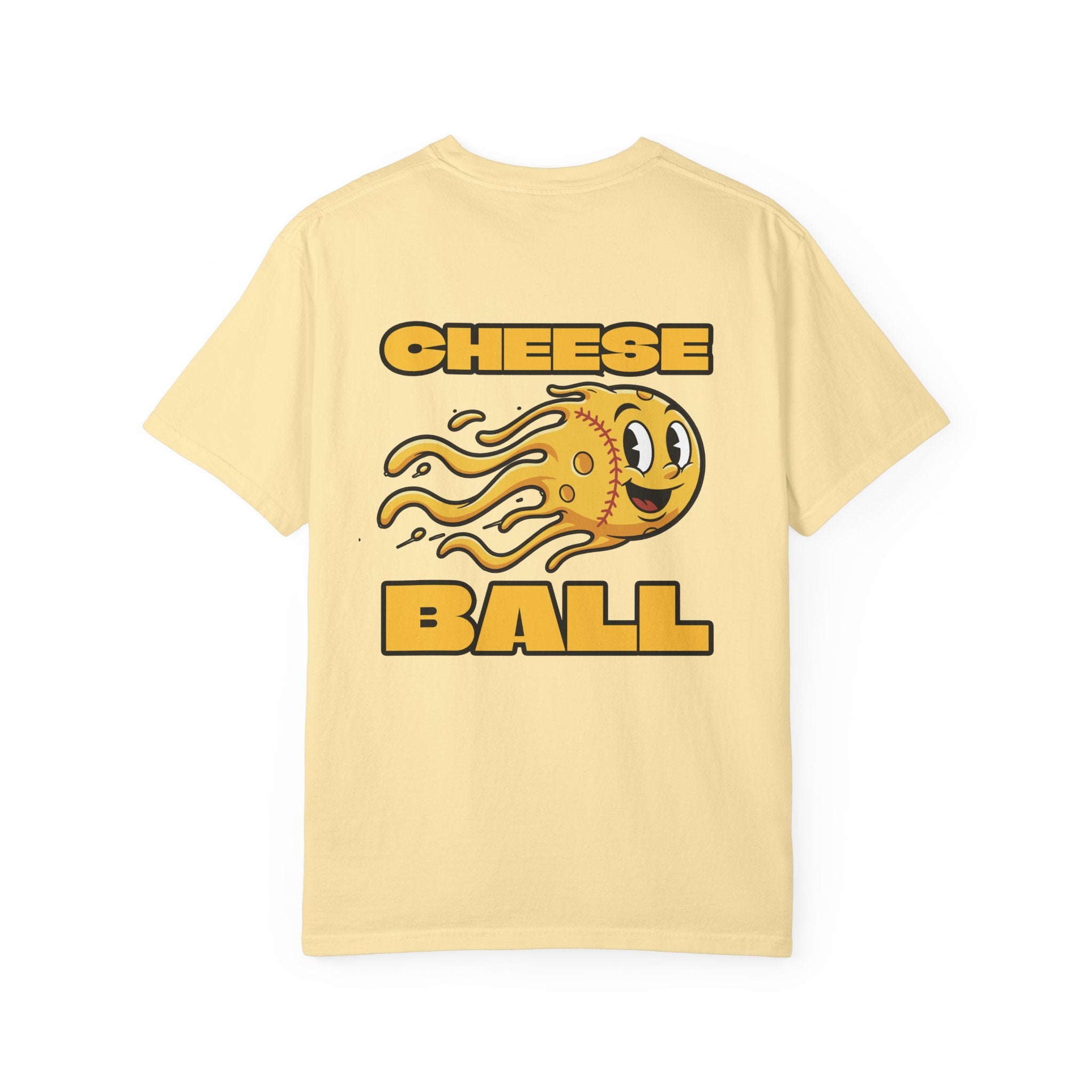 Cheese Ball Graphic T-shirt | Retro Mascot Illustration